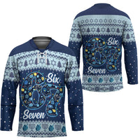 Funny Hanukkah Six Seven Hockey Jersey Gen Alpha Meme Vibes - Wonder Print Shop