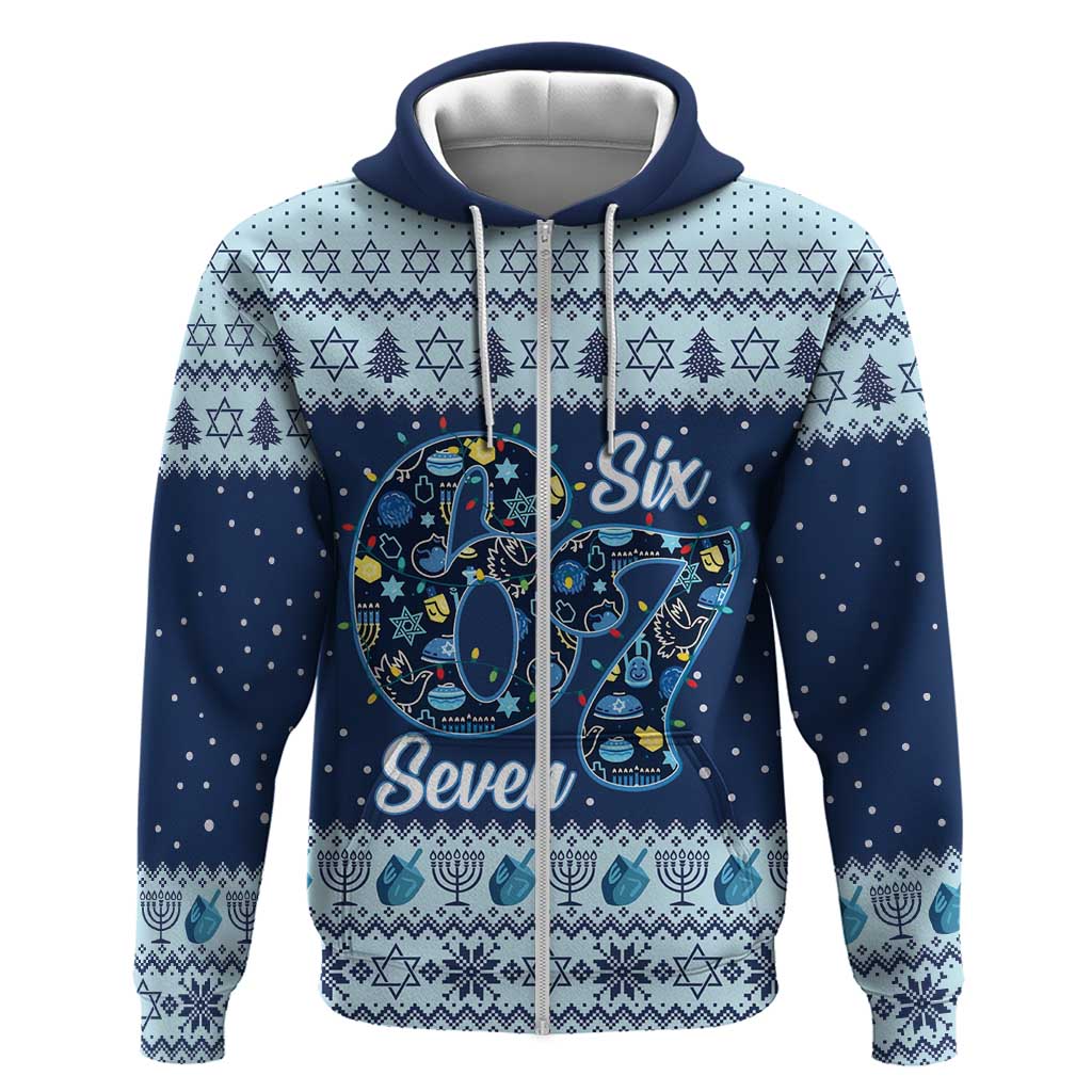 Funny Hanukkah Six Seven Hoodie Gen Alpha Meme Vibes - Wonder Print Shop