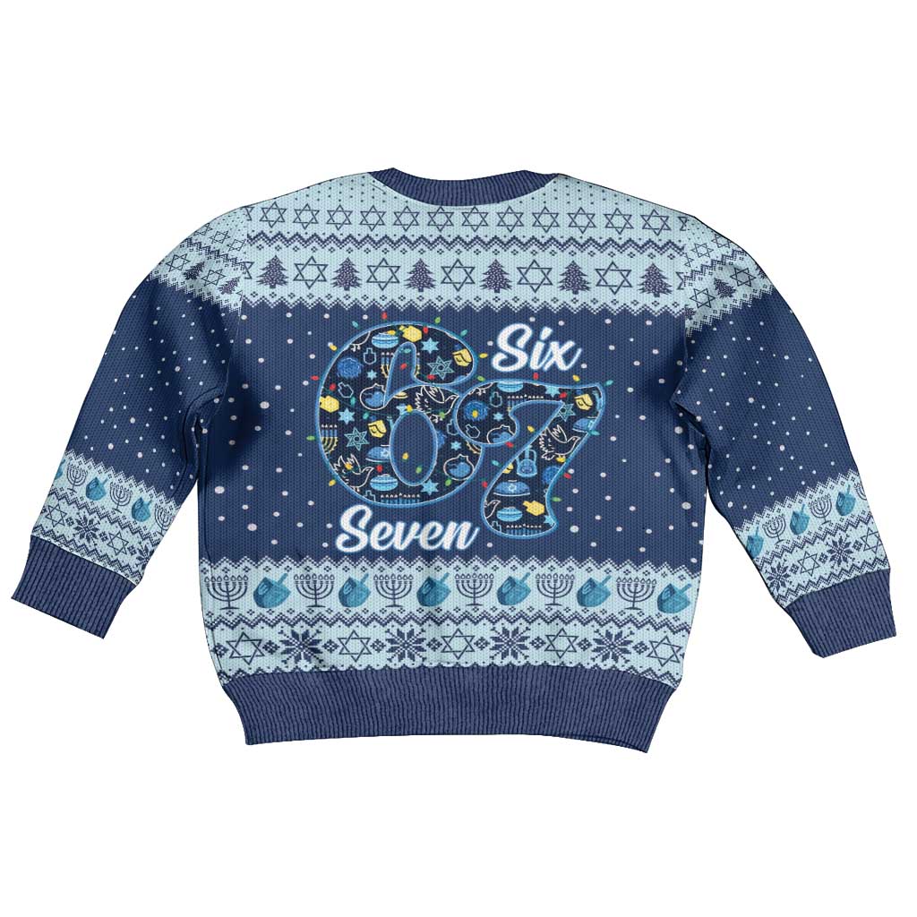 Funny Hanukkah Six Seven Kid Ugly Christmas Sweater Gen Alpha Meme Vibes - Wonder Print Shop