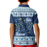 Funny Hanukkah Six Seven Kid Polo Shirt Gen Alpha Meme Vibes - Wonder Print Shop