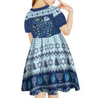 Funny Hanukkah Six Seven Kid Short Sleeve Dress Gen Alpha Meme Vibes - Wonder Print Shop