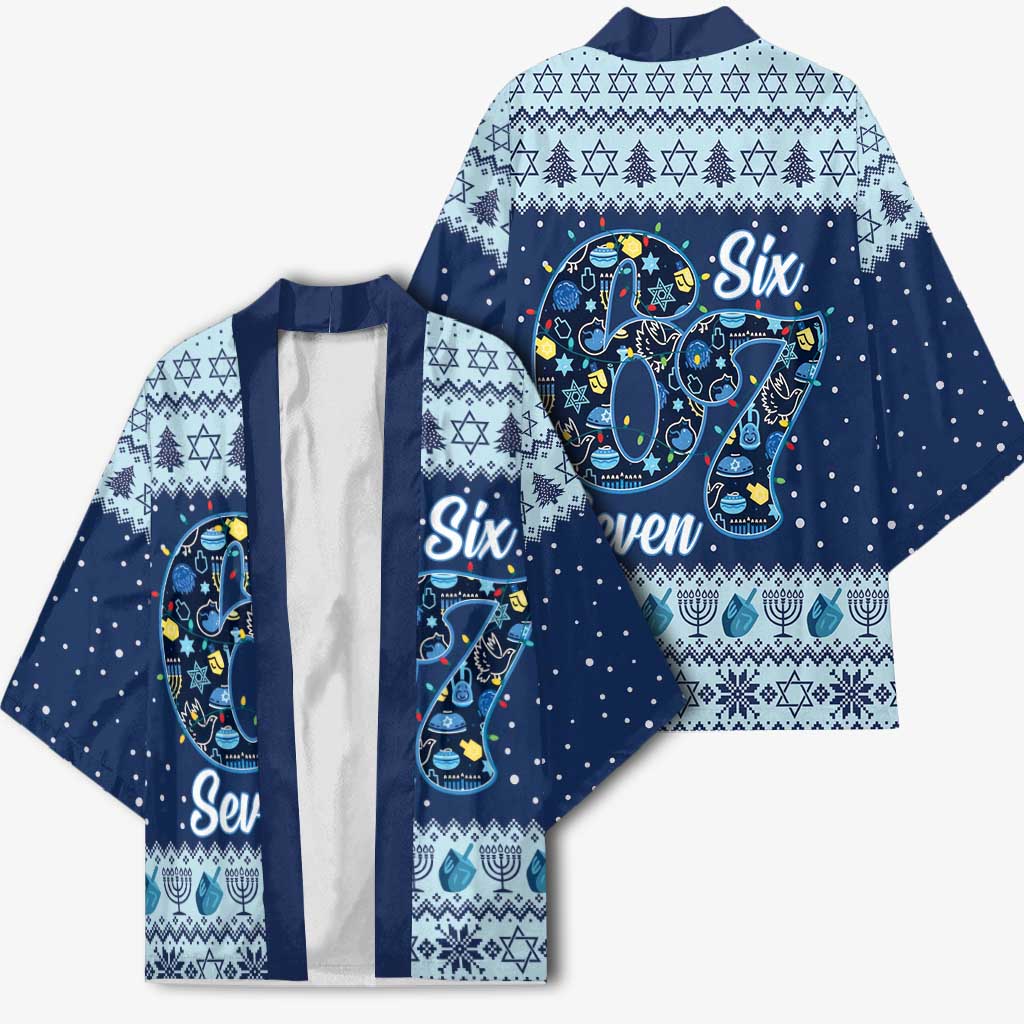 Funny Hanukkah Six Seven Kimono Gen Alpha Meme Vibes - Wonder Print Shop