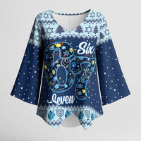 Funny Hanukkah Six Seven Kimono Sleeve Blouse Gen Alpha Meme Vibes - Wonder Print Shop