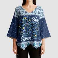 Funny Hanukkah Six Seven Kimono Sleeve Blouse Gen Alpha Meme Vibes - Wonder Print Shop