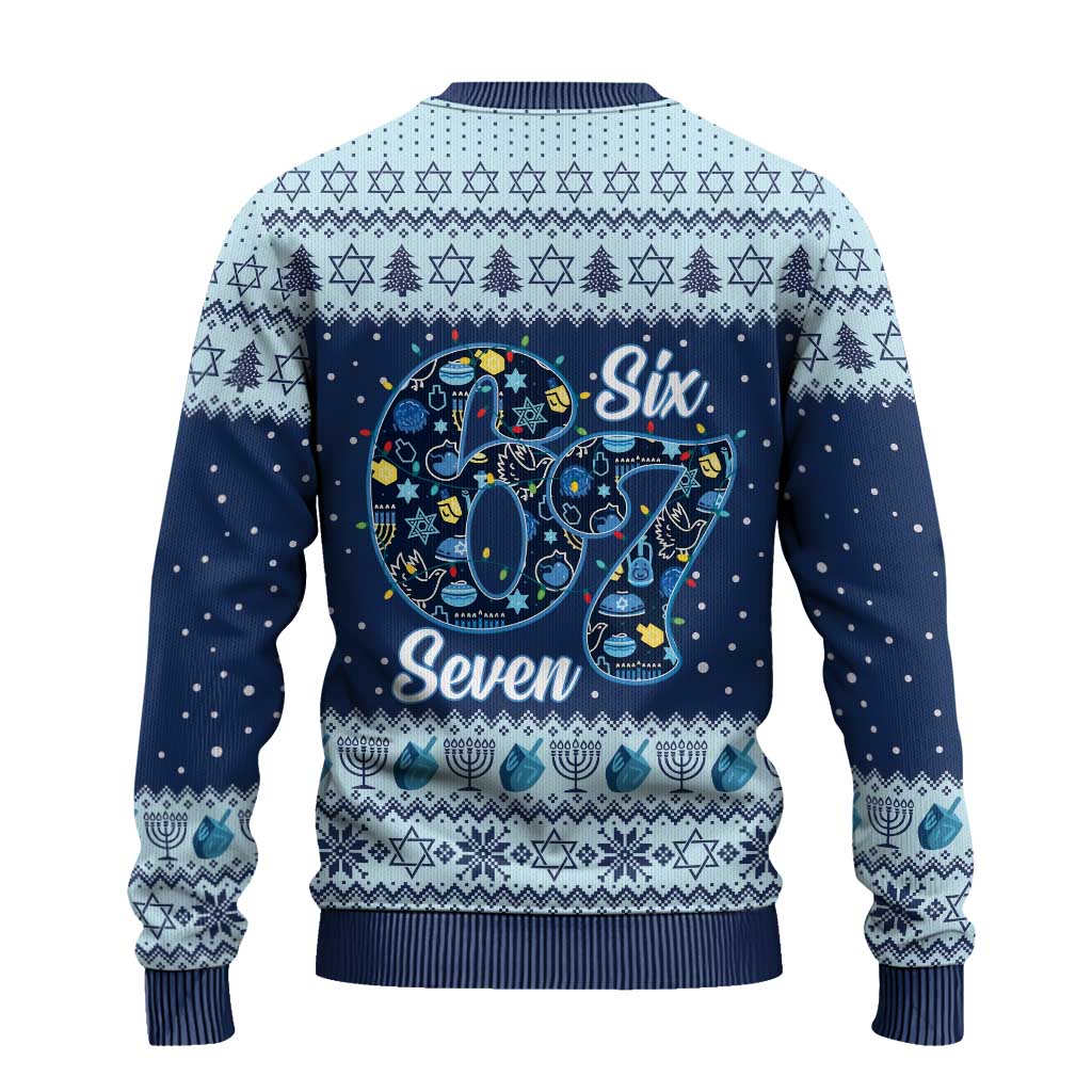 Funny Hanukkah Six Seven Ugly Christmas Sweater Gen Alpha Meme Vibes - Wonder Print Shop