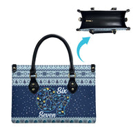 Funny Hanukkah Six Seven Leather Bag Gen Alpha Meme Vibes - Wonder Print Shop
