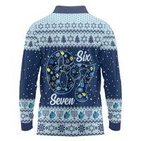 Funny Hanukkah Six Seven Long Sleeve Polo Shirt Gen Alpha Meme Vibes - Wonder Print Shop