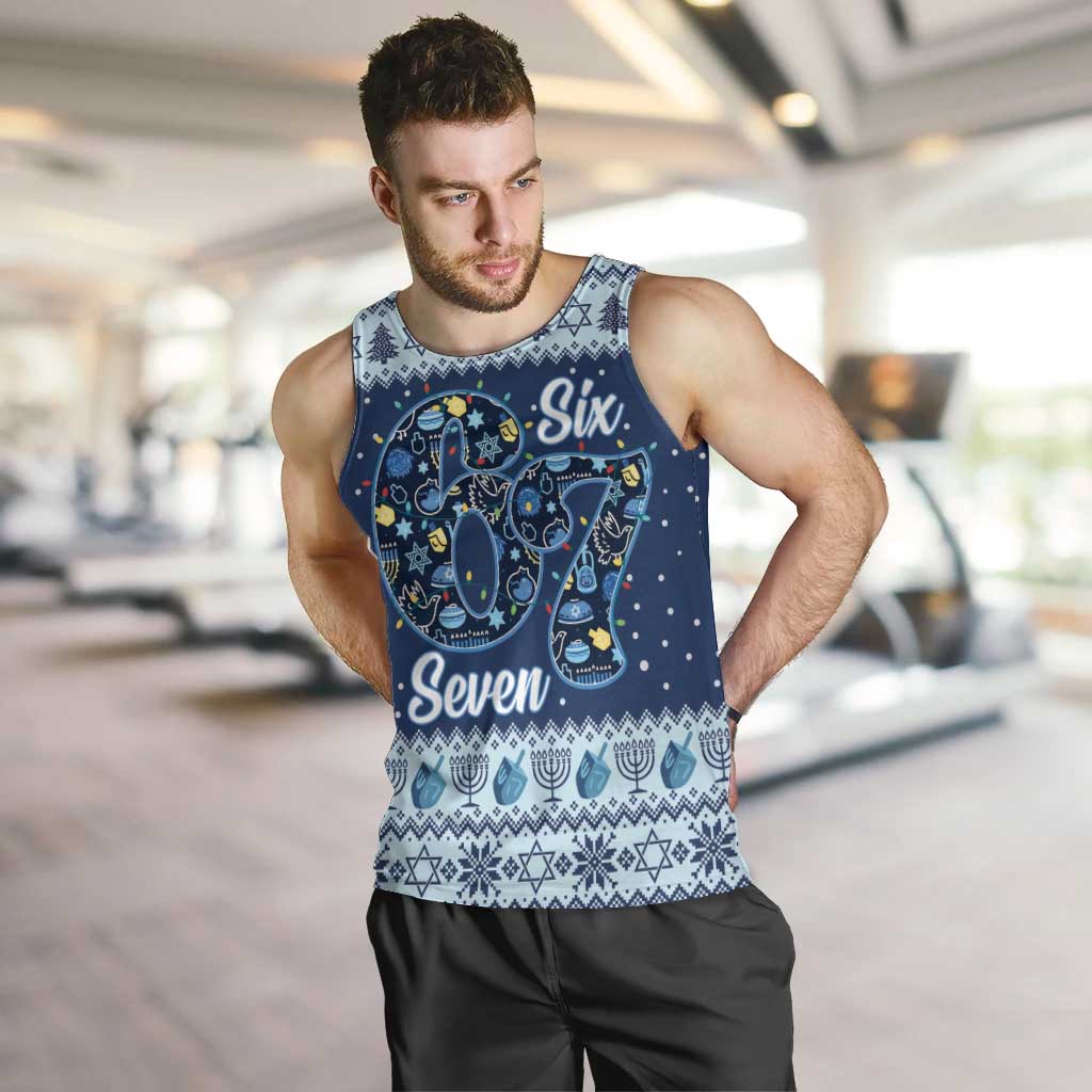 Funny Hanukkah Six Seven Men Tank Top Gen Alpha Meme Vibes - Wonder Print Shop