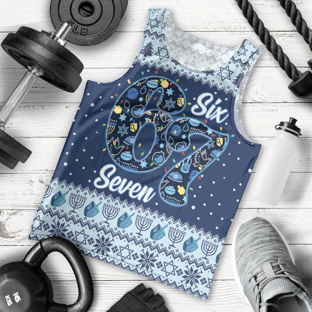 Funny Hanukkah Six Seven Men Tank Top Gen Alpha Meme Vibes - Wonder Print Shop