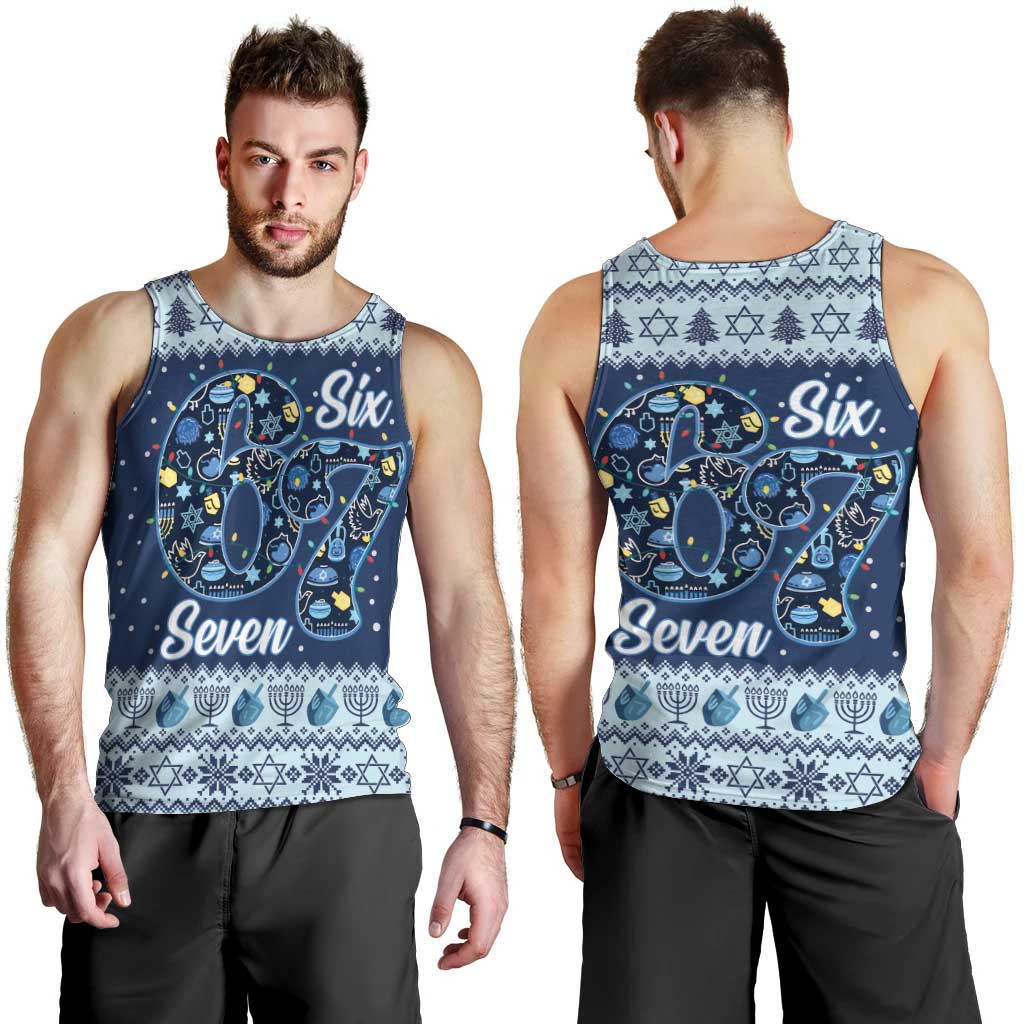 Funny Hanukkah Six Seven Men Tank Top Gen Alpha Meme Vibes - Wonder Print Shop