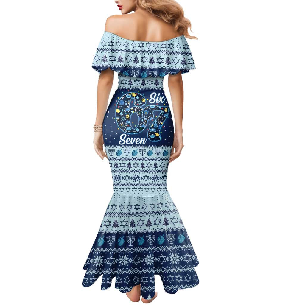 Funny Hanukkah Six Seven Mermaid Dress Gen Alpha Meme Vibes - Wonder Print Shop