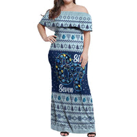 Funny Hanukkah Six Seven Off Shoulder Maxi Dress Gen Alpha Meme Vibes - Wonder Print Shop