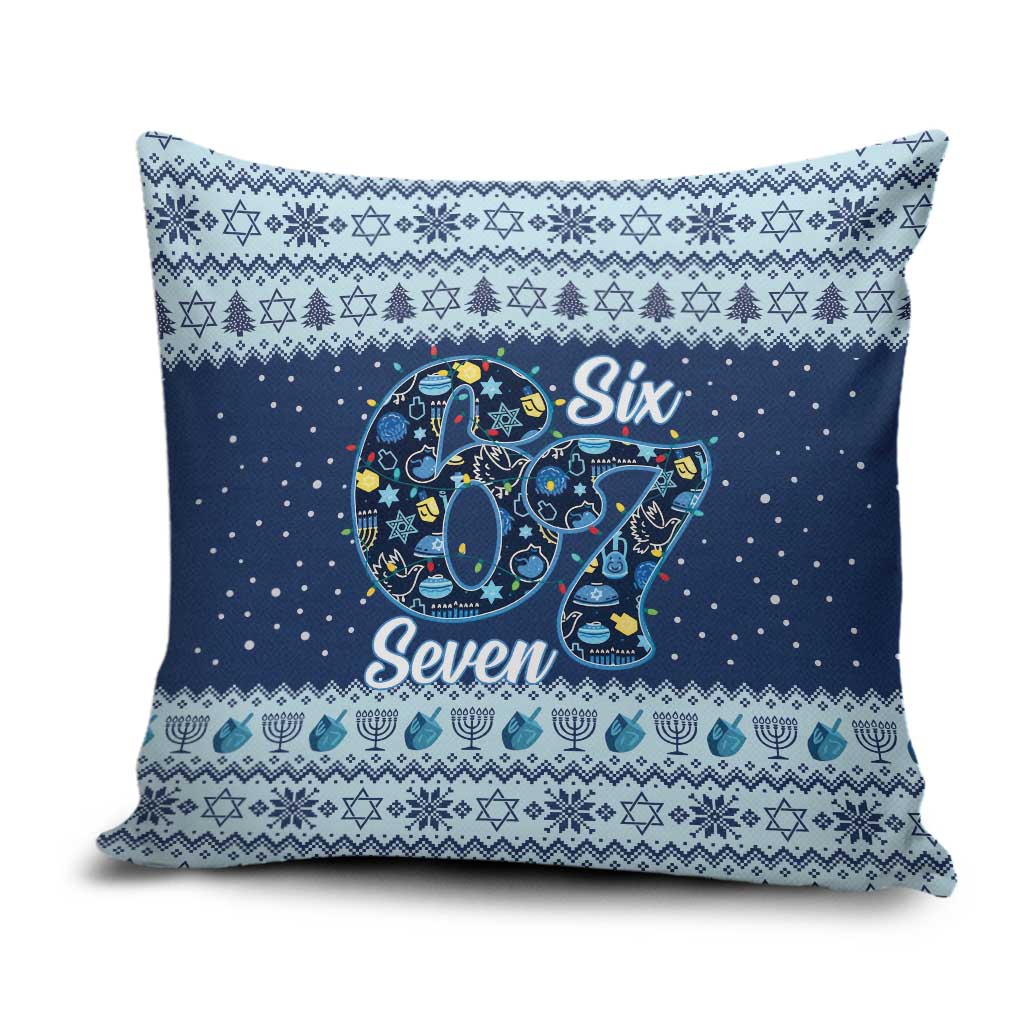 Funny Hanukkah Six Seven Pillow Cover Gen Alpha Meme Vibes - Wonder Print Shop