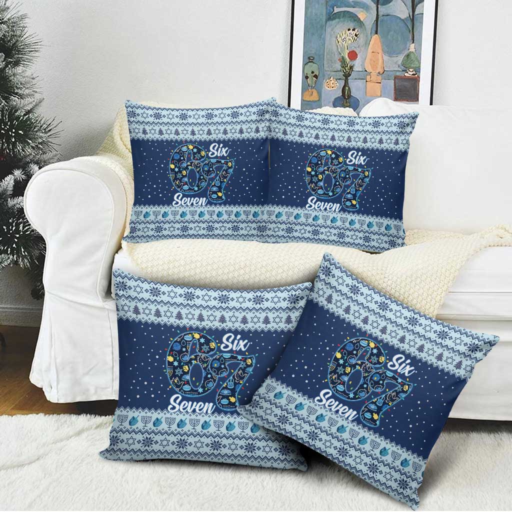 Funny Hanukkah Six Seven Pillow Cover Gen Alpha Meme Vibes - Wonder Print Shop
