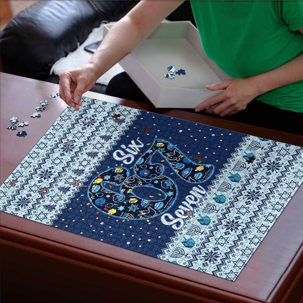 Funny Hanukkah Six Seven Puzzle Gen Alpha Meme Vibes - Wonder Print Shop