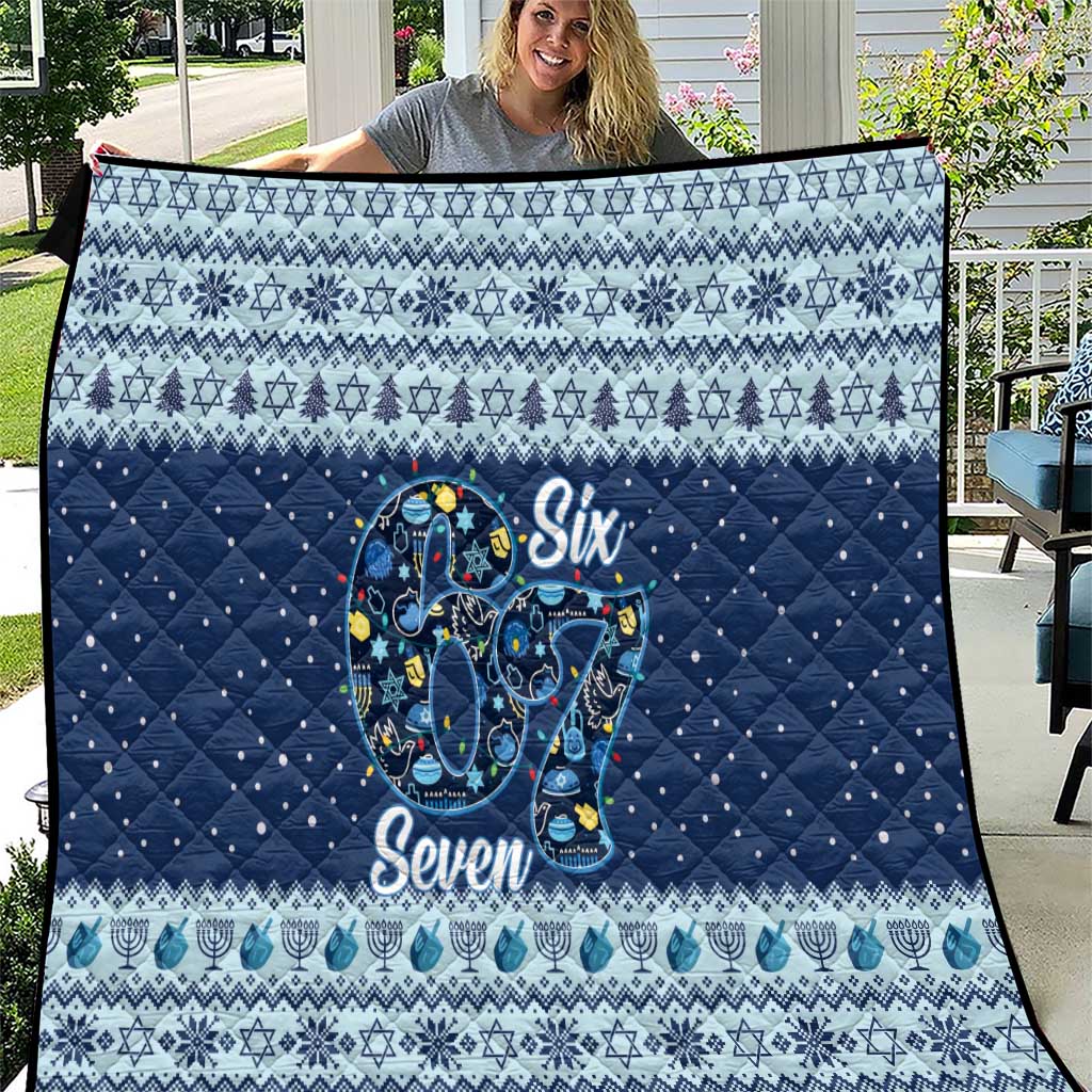 Funny Hanukkah Six Seven Quilt Gen Alpha Meme Vibes - Wonder Print Shop