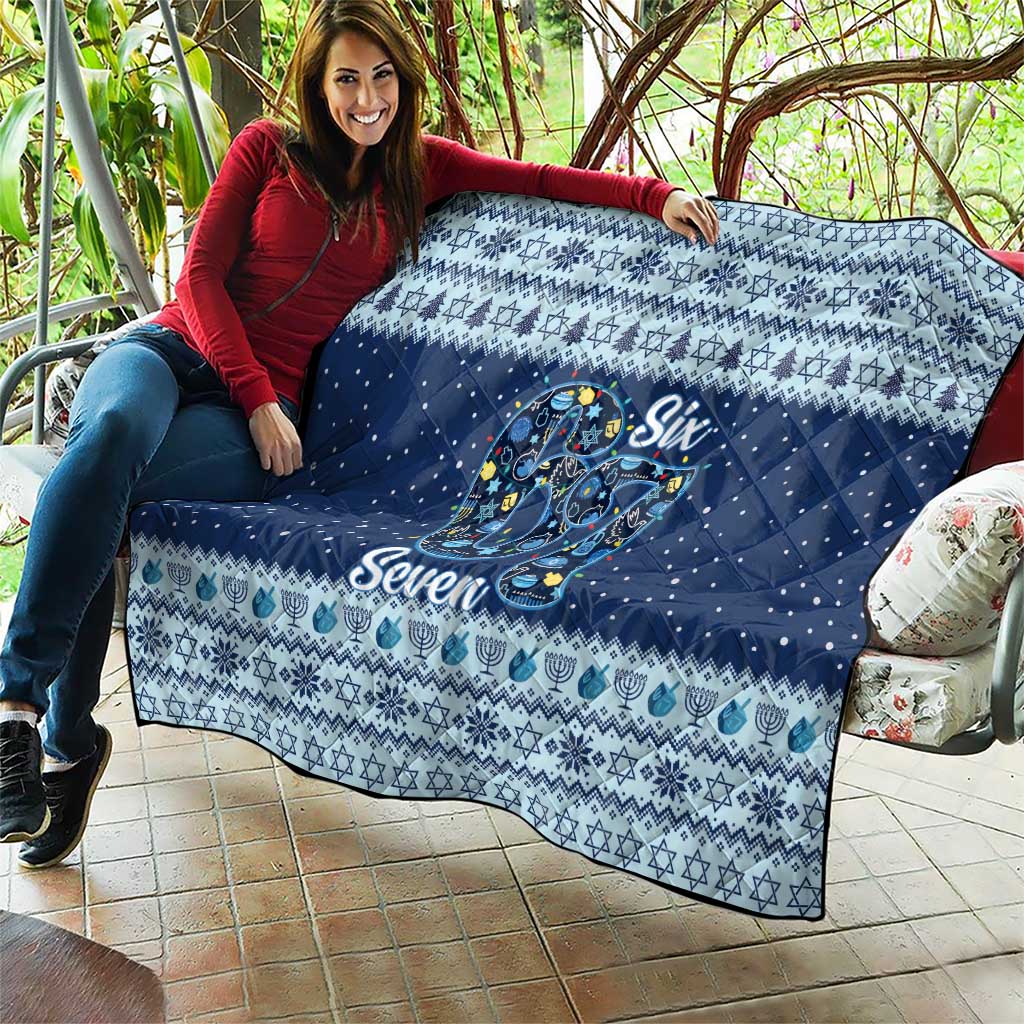 Funny Hanukkah Six Seven Quilt Gen Alpha Meme Vibes - Wonder Print Shop