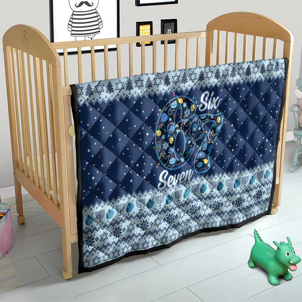 Funny Hanukkah Six Seven Quilt Gen Alpha Meme Vibes - Wonder Print Shop