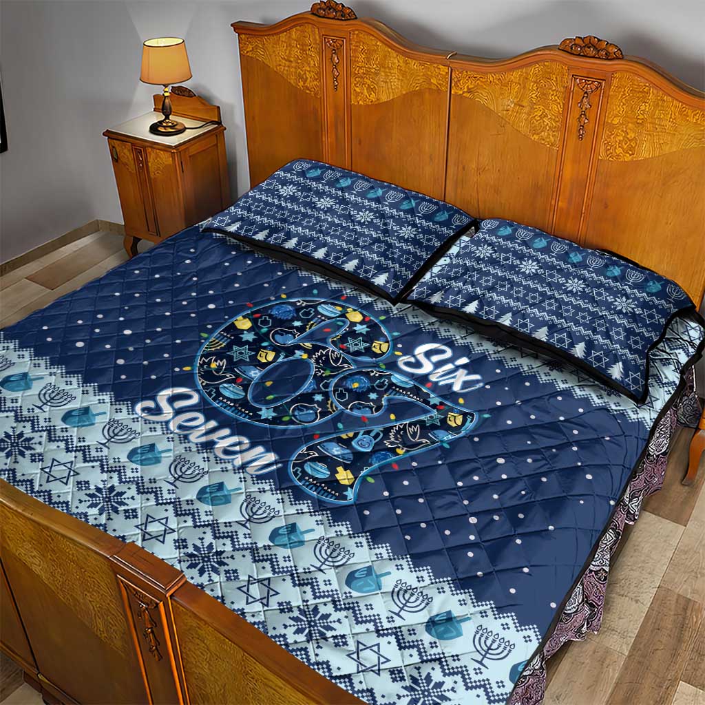 Funny Hanukkah Six Seven Quilt Bed Set Gen Alpha Meme Vibes - Wonder Print Shop