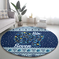 Funny Hanukkah Six Seven Round Carpet Gen Alpha Meme Vibes - Wonder Print Shop