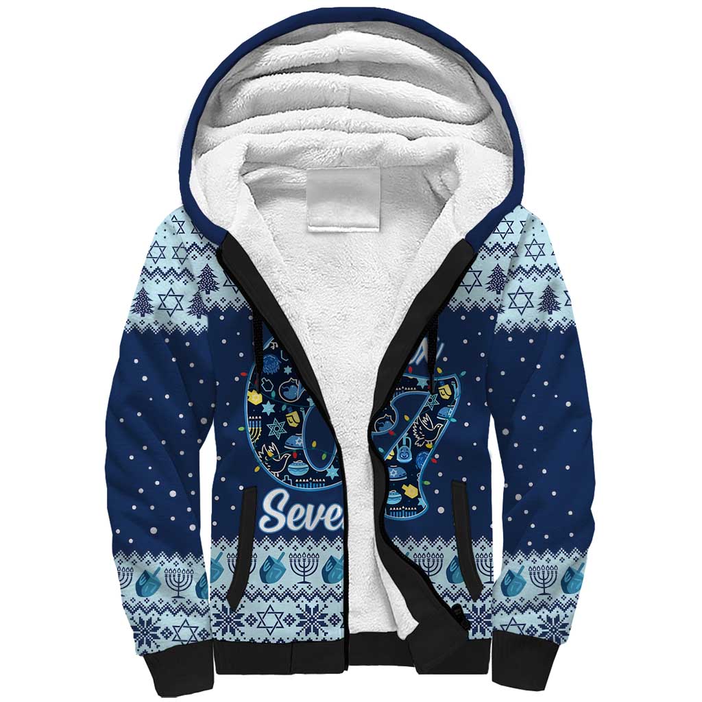 Funny Hanukkah Six Seven Sherpa Hoodie Gen Alpha Meme Vibes - Wonder Print Shop