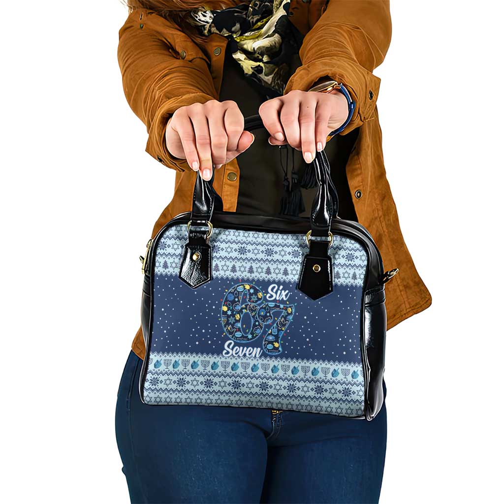 Funny Hanukkah Six Seven Shoulder Handbag Gen Alpha Meme Vibes - Wonder Print Shop