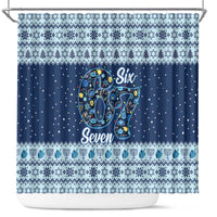 Funny Hanukkah Six Seven Shower Curtain Gen Alpha Meme Vibes - Wonder Print Shop