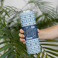 Funny Hanukkah Six Seven Skinny Tumbler Gen Alpha Meme Vibes - Wonder Print Shop