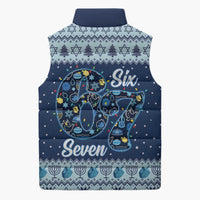 Funny Hanukkah Six Seven Sleeveless Puffer Jacket Gen Alpha Meme Vibes - Wonder Print Shop