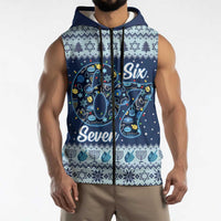 Funny Hanukkah Six Seven Sleeveless Zip Hoodie Gen Alpha Meme Vibes - Wonder Print Shop
