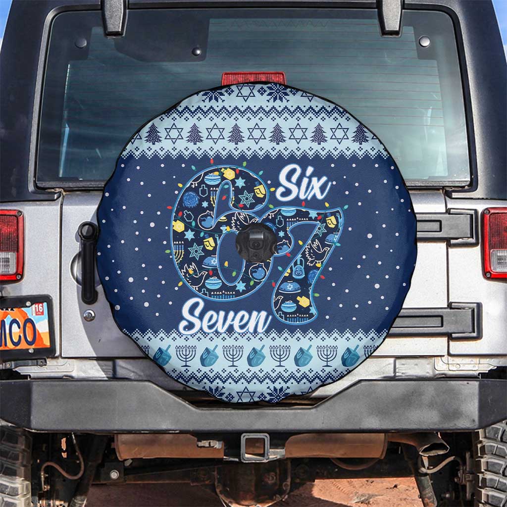Funny Hanukkah Six Seven Spare Tire Cover Gen Alpha Meme Vibes - Wonder Print Shop