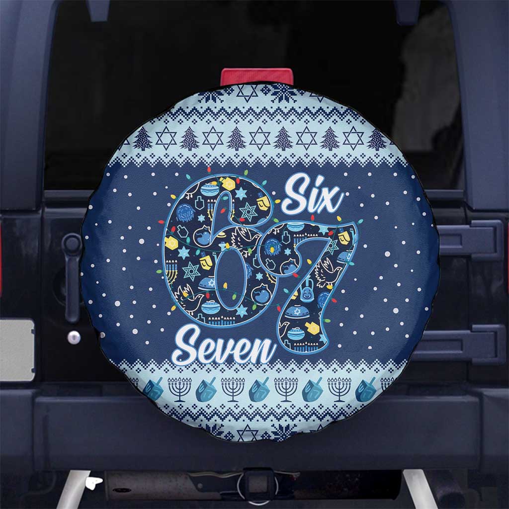 Funny Hanukkah Six Seven Spare Tire Cover Gen Alpha Meme Vibes - Wonder Print Shop