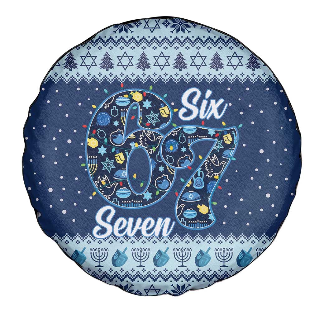 Funny Hanukkah Six Seven Spare Tire Cover Gen Alpha Meme Vibes - Wonder Print Shop