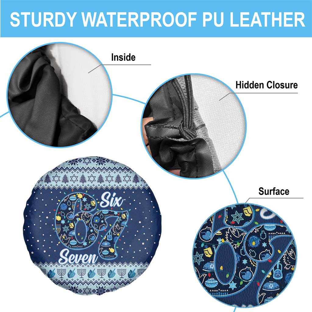 Funny Hanukkah Six Seven Spare Tire Cover Gen Alpha Meme Vibes - Wonder Print Shop