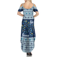 Funny Hanukkah Six Seven Summer Maxi Dress Gen Alpha Meme Vibes - Wonder Print Shop