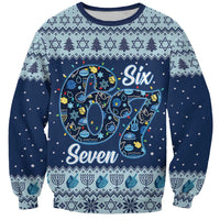Funny Hanukkah Six Seven Sweatshirt Gen Alpha Meme Vibes - Wonder Print Shop