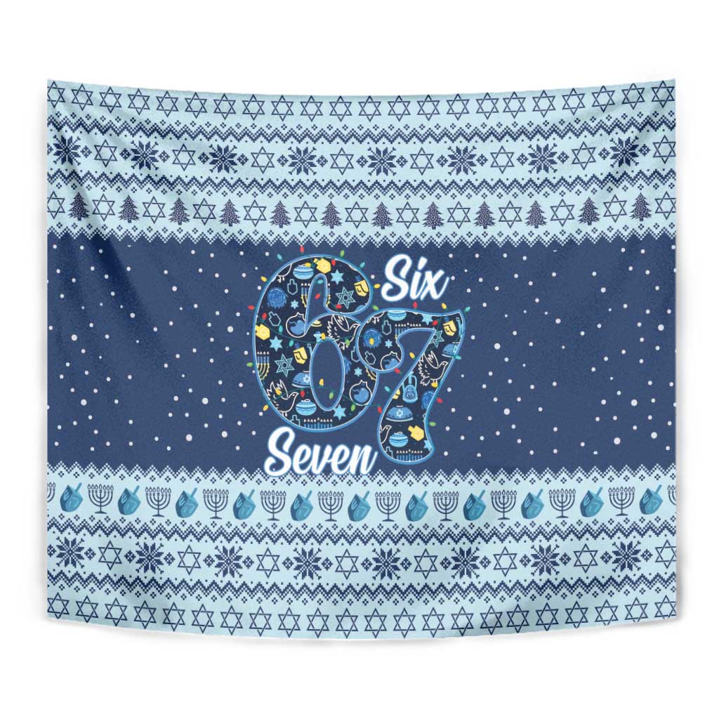 Funny Hanukkah Six Seven Tapestry Gen Alpha Meme Vibes - Wonder Print Shop