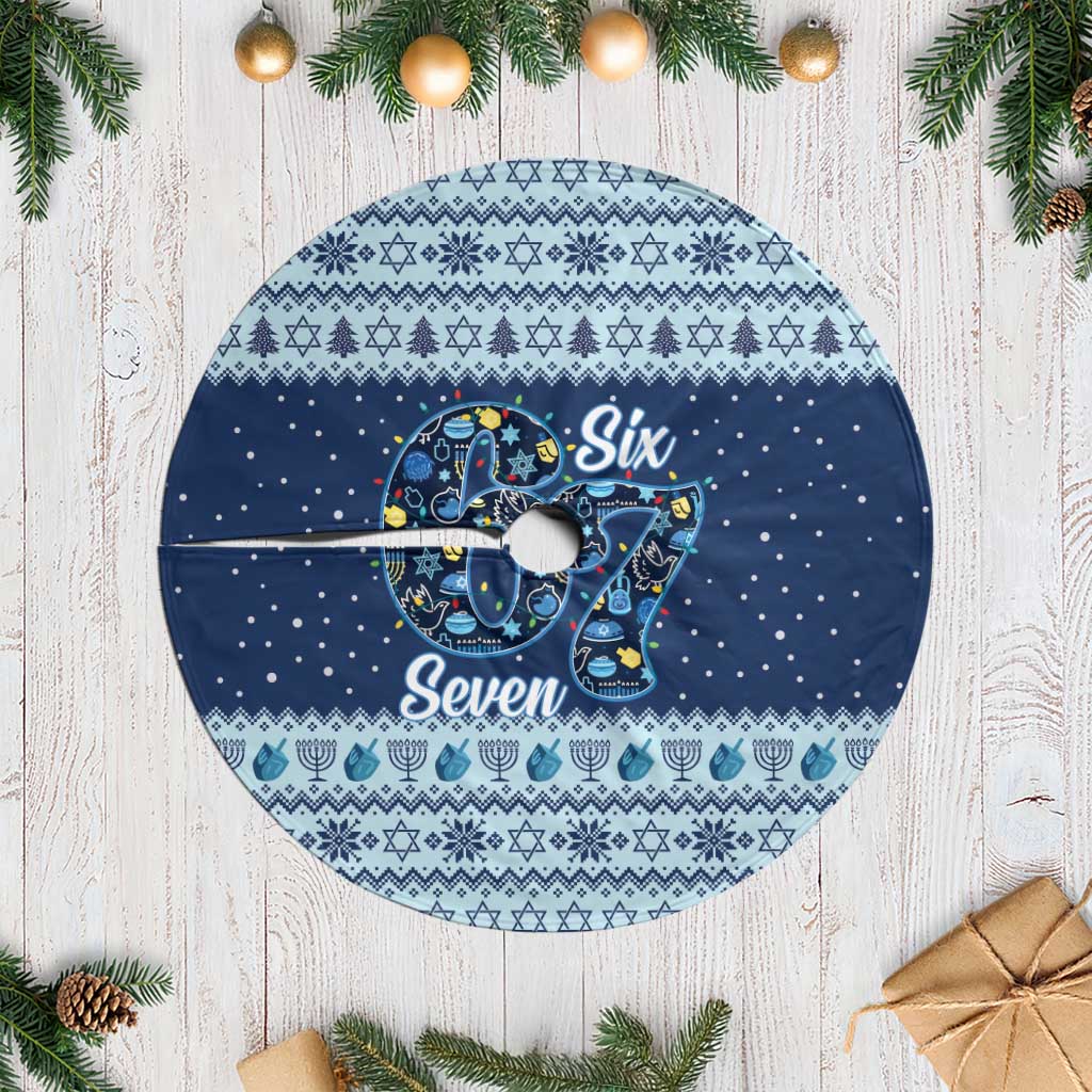 Funny Hanukkah Six Seven Tree Skirt Gen Alpha Meme Vibes - Wonder Print Shop