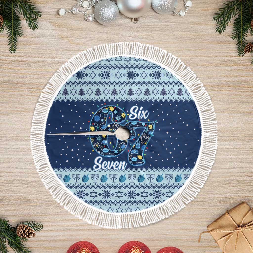Funny Hanukkah Six Seven Tree Skirt Gen Alpha Meme Vibes - Wonder Print Shop