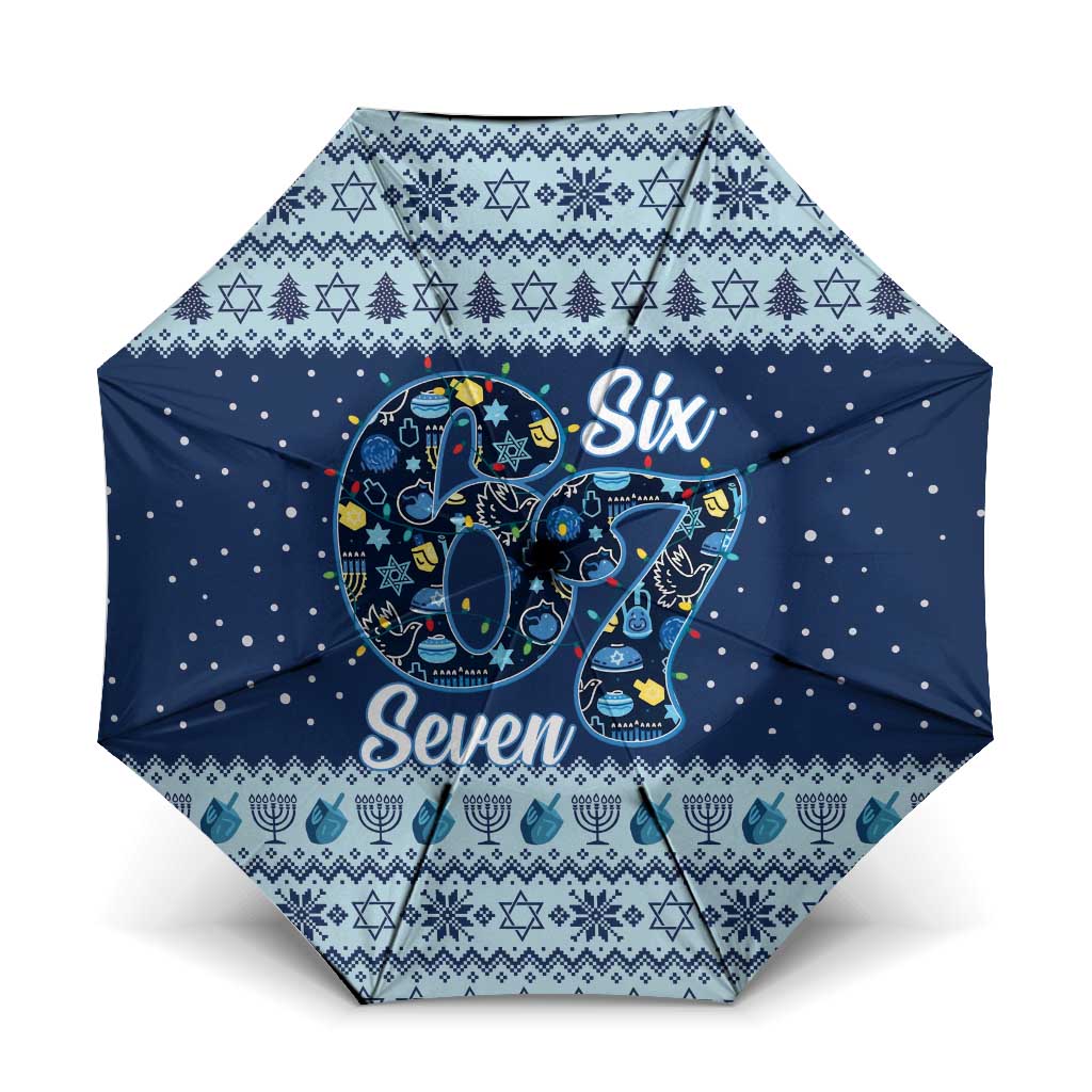 Funny Hanukkah Six Seven Umbrella Gen Alpha Meme Vibes - Wonder Print Shop