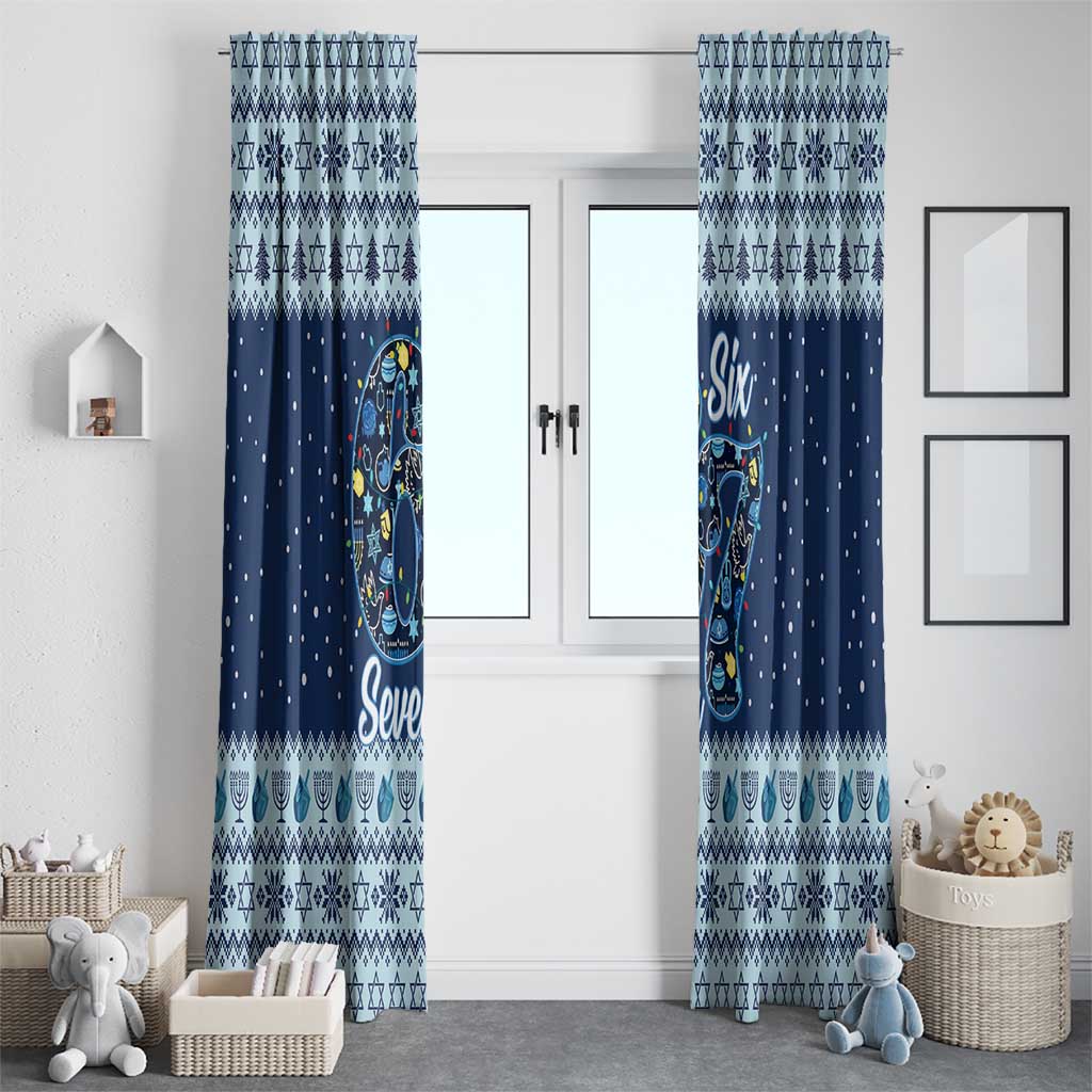 Funny Hanukkah Six Seven Window Curtain Gen Alpha Meme Vibes - Wonder Print Shop