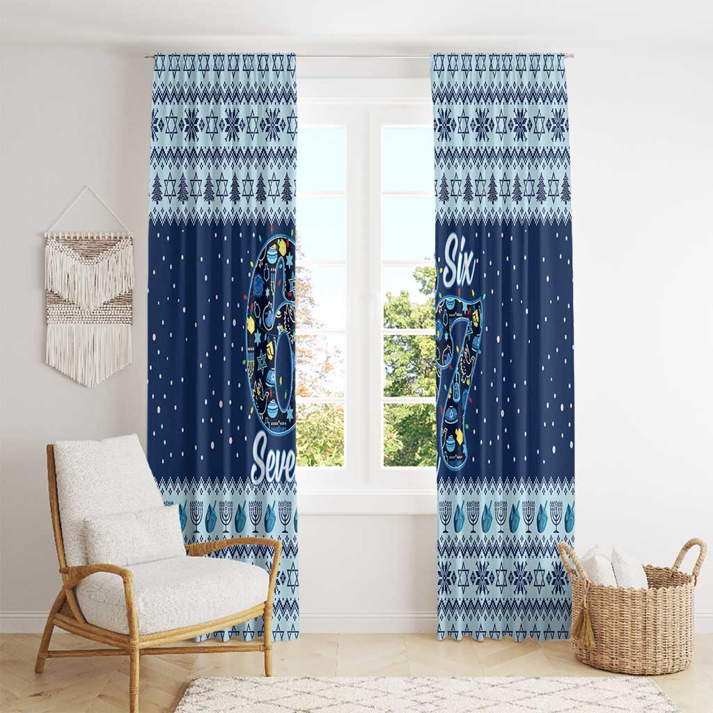 Funny Hanukkah Six Seven Window Curtain Gen Alpha Meme Vibes - Wonder Print Shop