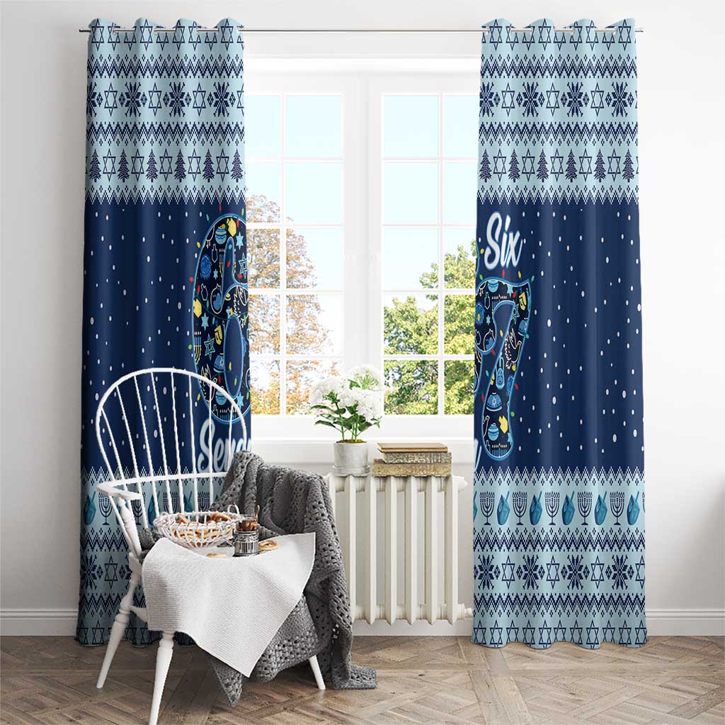 Funny Hanukkah Six Seven Window Curtain Gen Alpha Meme Vibes - Wonder Print Shop