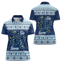 Funny Hanukkah Six Seven Women Polo Shirt Gen Alpha Meme Vibes - Wonder Print Shop