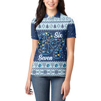 Funny Hanukkah Six Seven Women Polo Shirt Gen Alpha Meme Vibes - Wonder Print Shop