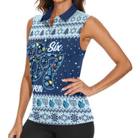 Funny Hanukkah Six Seven Women Sleeveless Polo Shirt Gen Alpha Meme Vibes - Wonder Print Shop