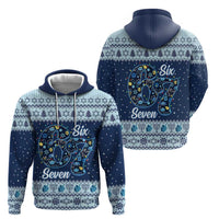 Funny Hanukkah Six Seven Zip Hoodie Gen Alpha Meme Vibes - Wonder Print Shop