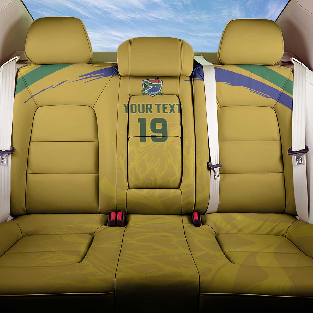 Custom South Africa Football Back Car Seat Cover Road To Champions Dream - Wonder Print Shop