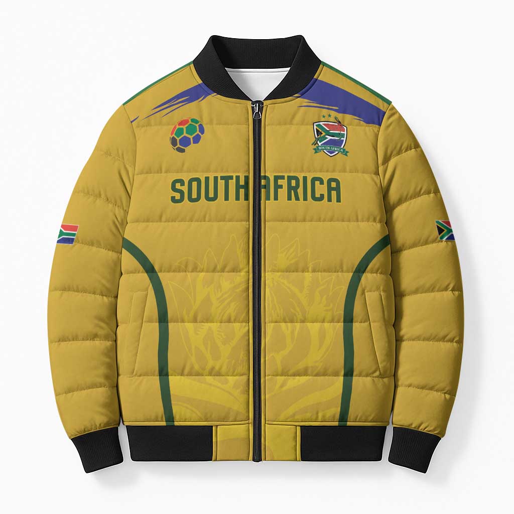 Custom South Africa Football Bomber Puffer Jacket Road To Champions Dream - Wonder Print Shop