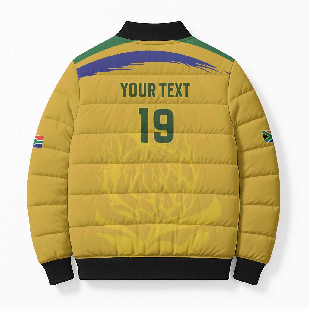 Custom South Africa Football Bomber Puffer Jacket Road To Champions Dream - Wonder Print Shop